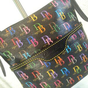 Dooney & Bourke 1975 Multicolor Coated Canvas Crossbody Y2K Logo Bag 🖤Ashlee